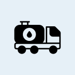 Oil tanker truck icon on light background.